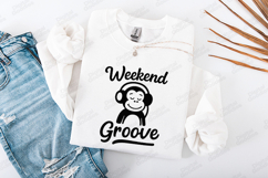 Weekend Groove Monkey SVG PNG JPG Cute Music Shirt Art Product Image 3