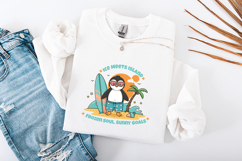 Surfing Penguin SVG - Ice Meets Island Summer Beach Art Product Image 3