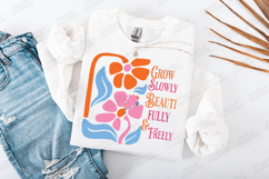 Grow Slowly Beautifully Fully &amp; Freely Retro Boho Floral JPG Product Image 2