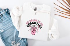 My Drink Is My Valentine SVG - Retro Coquette Coffee Design Product Image 1