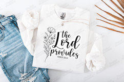 The Lord Provides Floral Quote SVG Design Christian Art Product Image 2