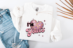 I'm Yours Heart Disco Ball PNG | Retro Valentine Sublimation Product Image 3