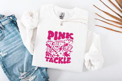 Pink Out Tackle SVG - Retro Groovy Football &amp; Softball Product Image 3