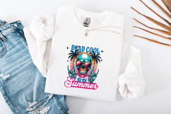 Dead Cool Summer Skull Retro SVG Edgy Beach T-Shirt Design Product Image 3