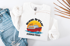 Ocean Drifter Summer Vibes SVG - Retro Cruise Ship PNG Product Image 1