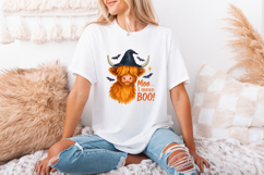Moo... I Mean Boo! Highland Cow Halloween PNG, Witch Hat Product Image 3
