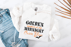 Golden Midnight Curse SVG - Gothic Halloween Typography Art Product Image 3