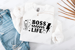 Boss Life SVG - Edgy Rock Style Skeleton Hand Shirt Design Product Image 2