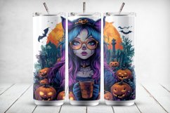 4 Zombie Cat Girls Tumbler Wrap Sublimation Design, 20 oz Product Image 3