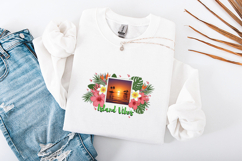 Island Vibes Sunset Polaroid PNG Tropical Beach Sublimation Product Image 3
