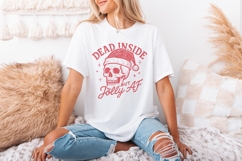 Dead Inside But Jolly AF PNG, Funny Christmas Skull PNG, Product Image 2