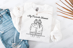 My Favorite Human SVG | Best Friends Heart Hands Line Art Product Image 1