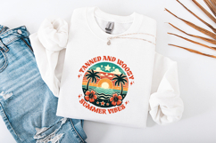 Retro Tanned and Woozy Summer Vibes Beach Sublimation PNG Product Image 3