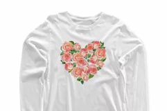 Watercolor Roses Heart, Sublimation PNG Product Image 2