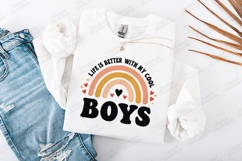 Life is Better With My Cool Boys SVG - Retro Rainbow Design Product Image 2