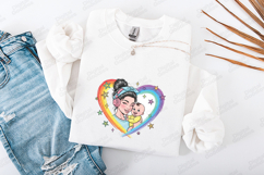 Mama Music Heart SVG - Cute Motherhood Rainbow Stars Art Product Image 3