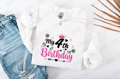 My 4th Birthday Tshirt Design Script Typography Art Product Image 1