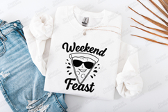 Weekend Feast Pizza SVG PNG JPG Funny Food Shirt Design Product Image 3