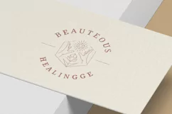 Hands raising to jewelry diamond flower line art logo Product Image 3