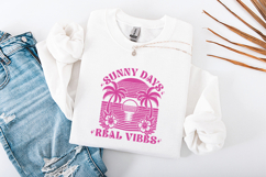 Pink Retro Sunny Days Real Vibes Beach Sublimation PNG Product Image 3
