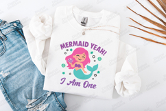 Mermaid Yeah I am One SVG for T-Shirt and Craft Projects Product Image 1