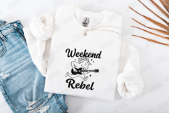 Weekend Rebel Goat SVG Funny Rock Guitar Music T Shirt Product Image 3
