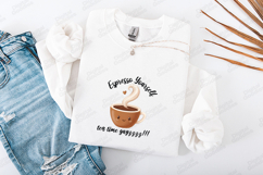 Kawaii Espresso Yourself Coffee SVG - Funny Latte Art PNG Product Image 3