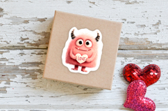 Monster in Love Stickers, Valentines Day Stickers PNG Files Product Image 3