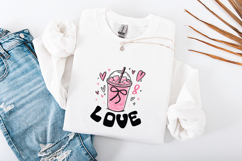 Coquette Love Drink SVG - Retro Pink Iced Coffee PNG Product Image 3