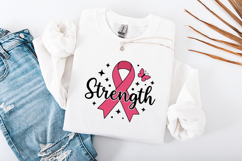 Strength SVG - Breast Cancer Awareness Pink Ribbon Design Product Image 2
