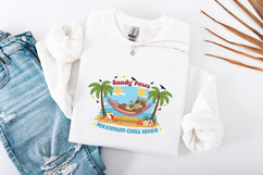 Sandy Paws SVG - Cute Cat Beach Hammock Vacation Cut File Product Image 3