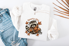 Retro Sporty Girl Raccoon SVG - Football Fall Sublimation Product Image 3