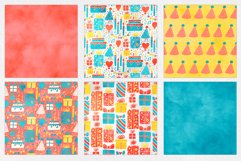 Watercolor Birthday Digital Paper | 16 JPEG Seamless Pattern Product Image 3