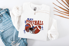 Slay Football SVG - Retro Helmet &amp; Star Spirit Graphic Product Image 3