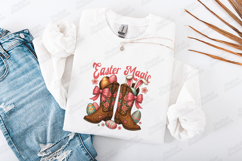 Retro Western Easter Magic Cowgirl Boots PNG Sublimation Product Image 1