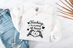 Teaching is a Work of Heart SVG - Skeleton Hand School File Product Image 3