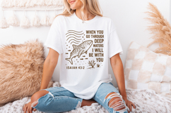When You Go Through Deep Waters PNG, Isaiah 43:2 Bible Product Image 3