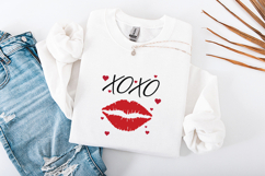 XOXO Valentine Kiss Lips SVG - Romantic Hearts Cut File Product Image 3
