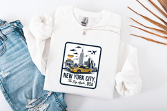 New York City The Big Apple SVG Yellow Taxi Skyline PNG Product Image 3