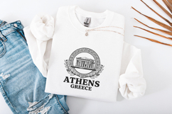 Athens Greece SVG - Vintage Parthenon Temple &amp; Laurel Art Product Image 3