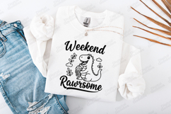 Weekend Rawsome Dinosaur SVG Cute Drinking Dino Design Product Image 3
