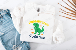 Dinosaur Yeah Birthday SVG I Am Two Cute Kids Dino Design Product Image 1