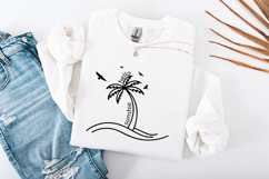 Hello Sunshine Palm Tree SVG - Beach Summer Waves Cut File Product Image 3
