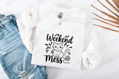 Weekend Mess Cat SVG PNG JPG Cute Kitty Yarn Funny Art Product Image 3