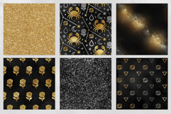 16 Black &amp; Gold Cancer Zodiac Seamless Patterns Product Image 3