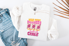 Who Need Refrees Football Girls SVG Pink Glitter Coquette Product Image 3