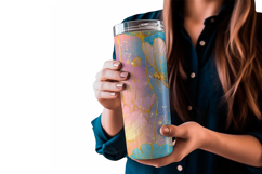 Floral Gradient Whimsical Seamless Tumbler Wrap 20 oz Product Image 3
