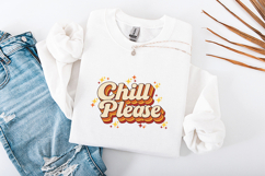 Chill Please SVG - Retro Stacked 70s Groovy Typography File Product Image 3