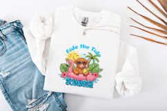 Highland Cow Summer SVG - Ride the Tide Flamingo Float Exact Product Image 3