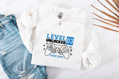 Level Unlocked 03 Gaming SVG Controller Birthday Design Product Image 1